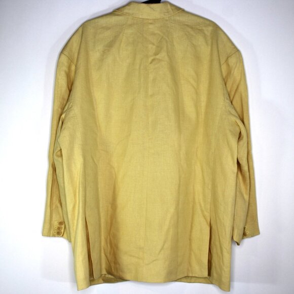 Madewell Womens XL 100% Linen Surgeon Cuff Oversized Yellow Blazer F1240 - Picture 7 of 7